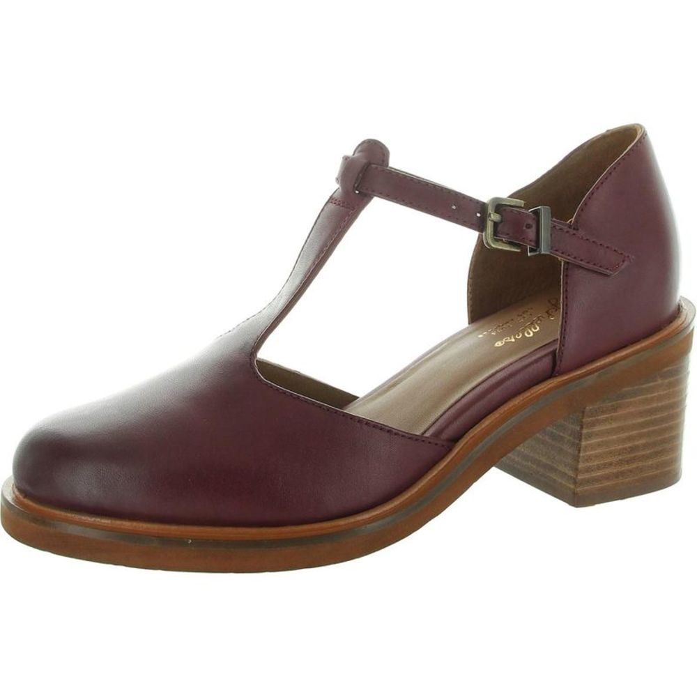 Seychelles Womens Soulmate Red Buckle Leather Block Heels New